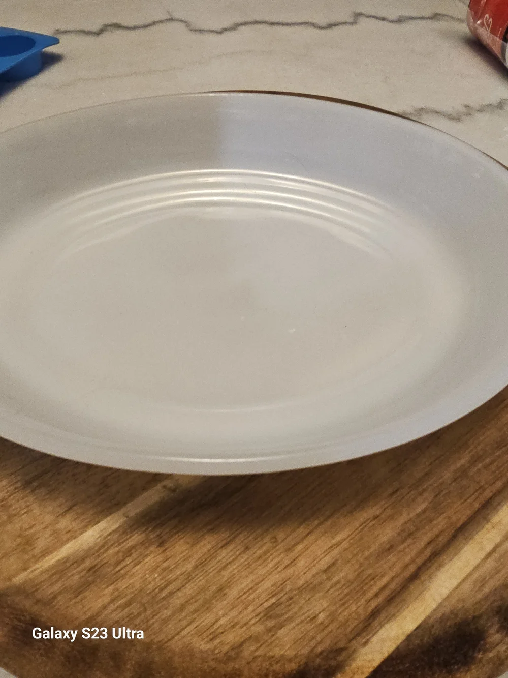 White Milk Glass Serving Bowl with Brown Floral Band